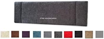 MONARCH CUBED CHENILLE DIAMOND/DIAMANTE HEADBOARD - 24 INCH HEIGHT - VARIOUS COLOURS - SINGLE DOUBLE KINGSIZE (4FT6 DOUBLE, BLACK CHENILLE)