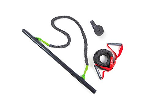 Smart Stick – Patented Portable Home Gym Workout System with Resistance Bands Set and Detachable Bar for Full Body Workout