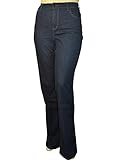 Alfa Global Women's Plus Size Tall Tummy Control Bootcut Delux Stretch Denim Pants