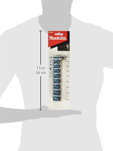 Makita B-54651 9 Piece Cr-Mo 3/8" Square Drive Impact Socket Set, Multicolour, 3/8 " - Image 4