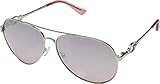 GUESS Women's GF6064 Shiny Silver/Pink Gradient Flash Lens One Size