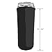 Slim Can Sleeves - Set of 6 Can Neoprene Beverage Coolers (6Pack - Black)