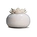 YJY Ceramic Aromatherapy Essential Oil Diffuser, Lotus Flower Humidifier Portable for Office, USB Auto Shut-Off Intermittent 8 Hours Work Air Purifier(White-White)