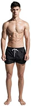 Shangrui Solid Color Quick Dry Long Trunks Boxer Mens Swim Trunks Swim Shorts