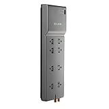 Belkin 8-Outlet Power Strip Surge Protector w/Flat Plug, 6ft Cord - Ideal for Computers, Home Theatre, Appliances, Office Equipment (3,550 Joules)