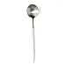 Autohome 2 Spoons and 2 Pairs Chopsticks Saintless Steel Dinner Flatware - White&Silver+Black&Silver
