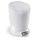 simplehuman 6 Liter / 1.6 Gallon Compact Plastic Round Bathroom Step Trash Can, White Plastic primary