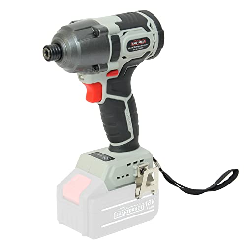 Dino KRAFTPAKET 18V-180Nm Bürstenloser Akku Schlagschrauber 1/4 Zoll Innen-Sechskant-Aufnahme mit 3-stufigem Drehkraft-Begrenzer (180Nm/140Nm/110Nm) LED-Leuchte, Motor bürstenlos Brushless