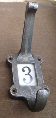 Ironmongery World Cast Wrought Iron Label Frame Hat and & Coat Hook Old Vinta...