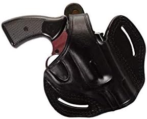Pusat Revolver Smith Wesson 357 Magnum Series Leather OWB 2 Barrel-inch Holster Handcrafted Black-Brown