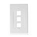 Cable Matters UL Listed 10-Pack 3 Port Keystone Wall Plate (Cat6, Cat5e Ethernet Wall Plate) in White