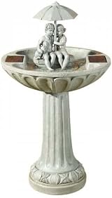 Festive Lights 82cm Grey Umbrella Solar Fountain & Bird Bath - IP44 Rated view 2