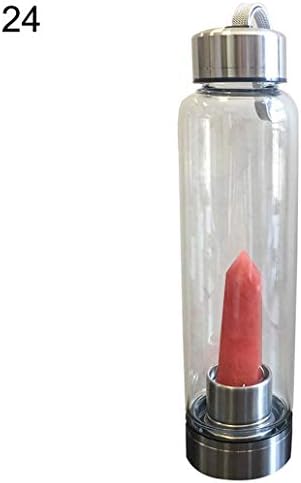 EIKdoulf02 550ml Portable Water Cup Quartz Crystal Water Bottle Healing Obelisk Glass Cup Drinkware