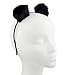 LUX ACCESSORIES Black Faux Fur Pom Pom Puff Ear Headband