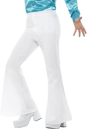 Amazon.com: Smiffys Flared Trousers, Mens, White, 1960's Groovy