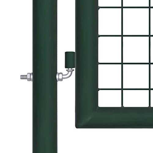 Tidyard Metall Zauntor Gartentor Hoftor Einzeltor Einfahrtstor Zaunfelder, 100x125 cm Grün – Bild 4