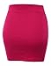 Doublju Stretch Knit Bodycon Mini Skirt for Women with Plus Size