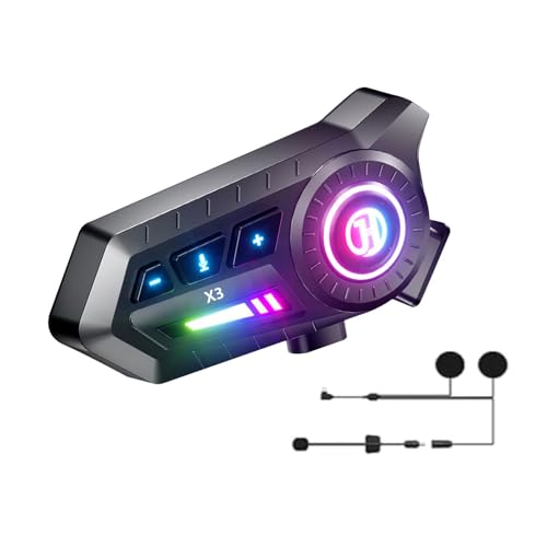 YYTFY Motorcycle Bluetooth Headset with Voice Assistant,Helmet Speakers IPX67 Waterproof & Bluetooth 5.3 /1200mAh Long-Lasting Battery,Motorcycle Headset Perfect for Cycling, Skiing & Riding