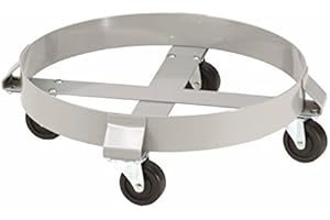 Prograde 30 Gal Drum Dolly 1000LB Capacity, Steel, 4 Wheels, Blue/Grey