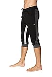 4-rth Men's Ultra-Flex Tri-Color Cuffed Yoga Pant (M, Black w/Charcoal & Grey)