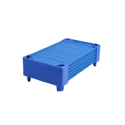 ECR4Kids Streamline Standard 23" x 52" Daycare Rest Cot, Assembled,
Blue (6-Pack)