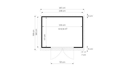 Alpholz Gerätehaus Mollie aus Fichten-Holz | Gartenhaus mit 14mm Wandstärke | Holzhaus inklusive Montagematerial… – Bild 3