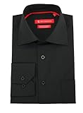 Gino Valentino Men's Modern Spread Collar Barrel Cuff Cotton Dress Shirt