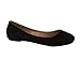 Womens Ballerina Ballet Flat Shoes Solids & Leopards 8, Black Micro Suede 8600