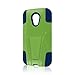 Motorola Moto G (2nd Gen 2014) / Moto G EXT Case - Blue / Green, MPERO IMPACT X Series Dual Layered Tough Durable Shock Absorbing Silicone Polycarbonate Hybrid Kickstand Cover