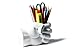 LilGift Novelty Fist Hand Shaped Pen and Office Supply Holder with Paper Clip Magnet, White