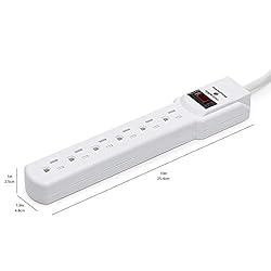 Amazon Basics Surge Protector Power Strip, 6-Outlet