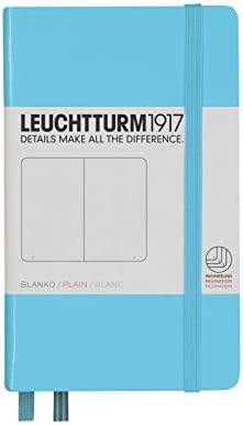 Leuchtturm1917 (357478 Notebook Pocket (A6), Hardcover, 187 numbered pages, plain, ice blue