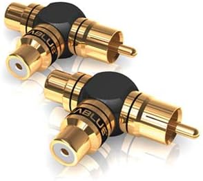 VIABLUE XS CINCHADAPTER Y * 2 Stück Adapter * 24 Karat echtvergoldet, black/gold, Cinch Y
