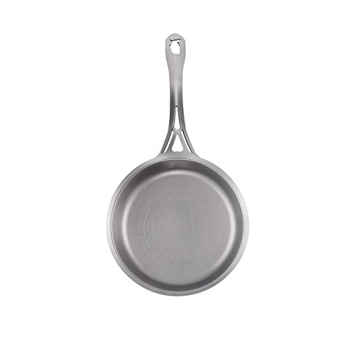 SOLIDTEKNICS 8inch/1.6Qt Sauté Fry Pan/Cookware, Silver One Piece Construction (no rivets