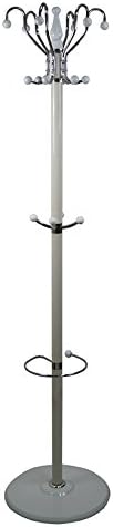 Coat Racks Floor Hanger White Wrought Iron Vertical Coat Storage Shelves Bedroom Living Room Backpack Hat Rack H174cm