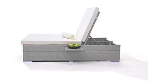 talfa Polyrattan Sonnenliege in Grau satiniert Flex – Bild 5