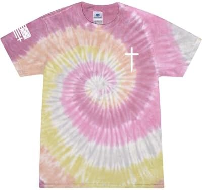 Tie-Dyed Tie-Dye Men's Shoulder Taping Jersey T-Shirt, Desert Rose