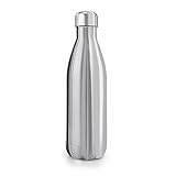 FiveBox Stainless Steel Water Bottle Vacuum BPA Free 17 oz, Cola Shaped, Silver
