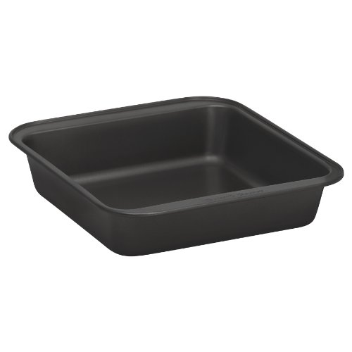 Baker's Secret 1114436 Essentials Square Cake Pan, 8-Inch, Gray