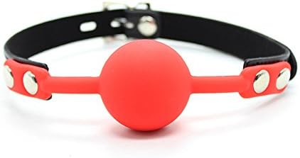 RoterSee Silicone Ball Gag with Lock (Red)