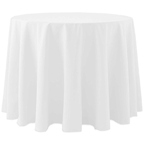 Click Here to See More Images Ultimate Textile (2 Pack) Cotton-feel 60-Inch Round Tablecloth - for Wedding and Banquet, Hotel or Home Fine Dining use, White
