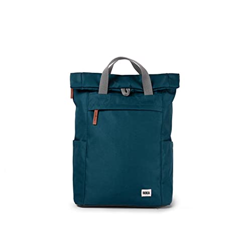 ROKA London Finchley A Small Sustainable Canvas Backpack (Teal)