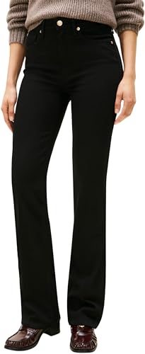 Vaqueros Mujer Black Bootcut Talle Medio, Negro (Black), 28W/30L
