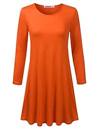 Doublju - Bolsillos para vestido de túnica para mujer, manga 3 4 (plus)