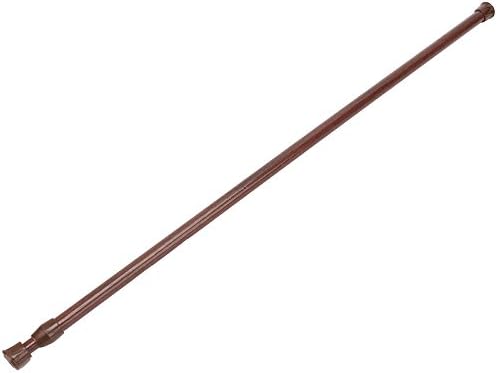 60-110cm Adjustable Spring Loaded Bathroom Shower Curtain Rod Tension Extendable Telescopic Poles Rail Hanger curtain poles and accessories (Brown)