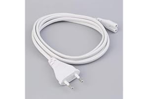1.5 m White European Standard 8 Suffix European Standard Two Round Plug Power Cord Small European-Style Two-core Suffix Profe