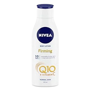 NIVEA Light Firming Body Lotion Q10 + Vitamin C (250 ml), Nourishing Firming Cream with Q10 & Vitamin C, NIVEA Soft Moisturising Cream for Firm Skin