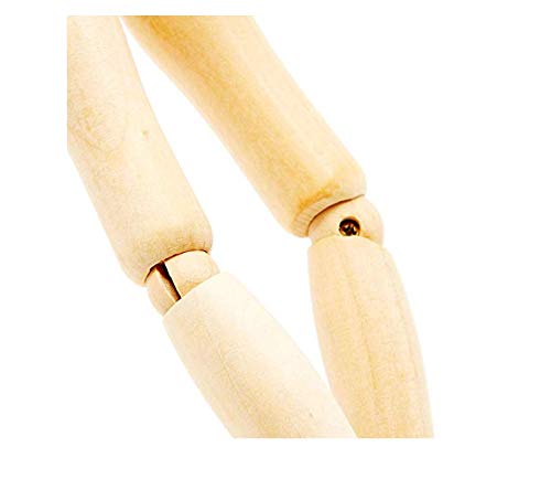 8 Inch Artists Wooden Manikin Flexible Body Joints Human Figure Puppet Model Wood Male Mannequin Doll Ornament Stand for Home Office Desk Decoration Sketching Drawing Painting Supplies
