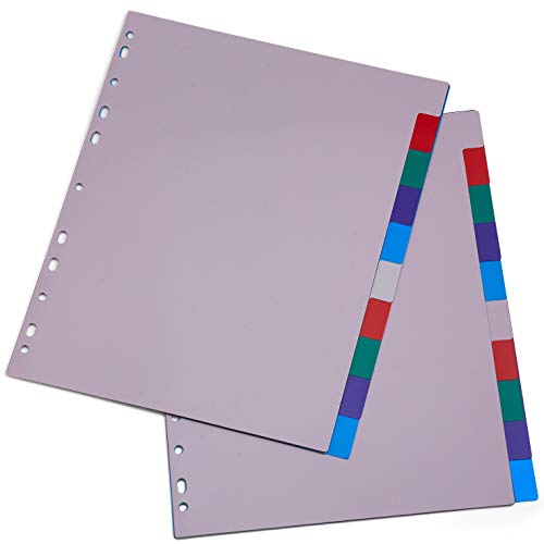 Kicko 3Ring Binder Dividers with 10Color Tabs 2 Pack Durable Ring
