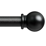 Black Curtain Rods for Windows 28 to 48 inch, Heavy